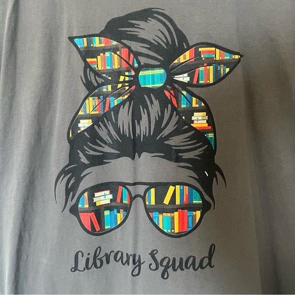 100% Cotton Library Squad T-Shirt for Librarians, Library Media Specialists - Picture 2 of 10